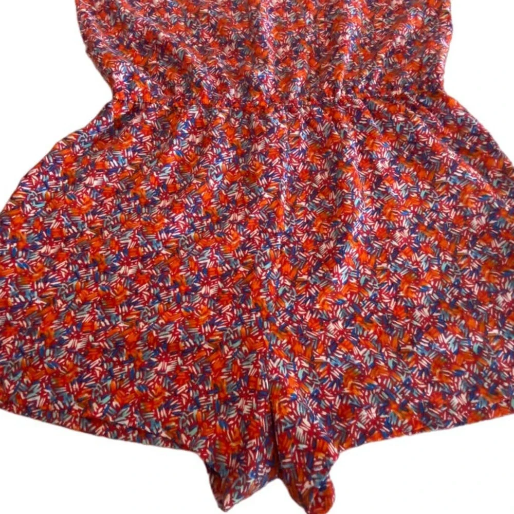 Forever‎ 21 Red Floral Cami Strap Romper